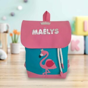 SAC A DOS MOTIF FLAMANT ROSE